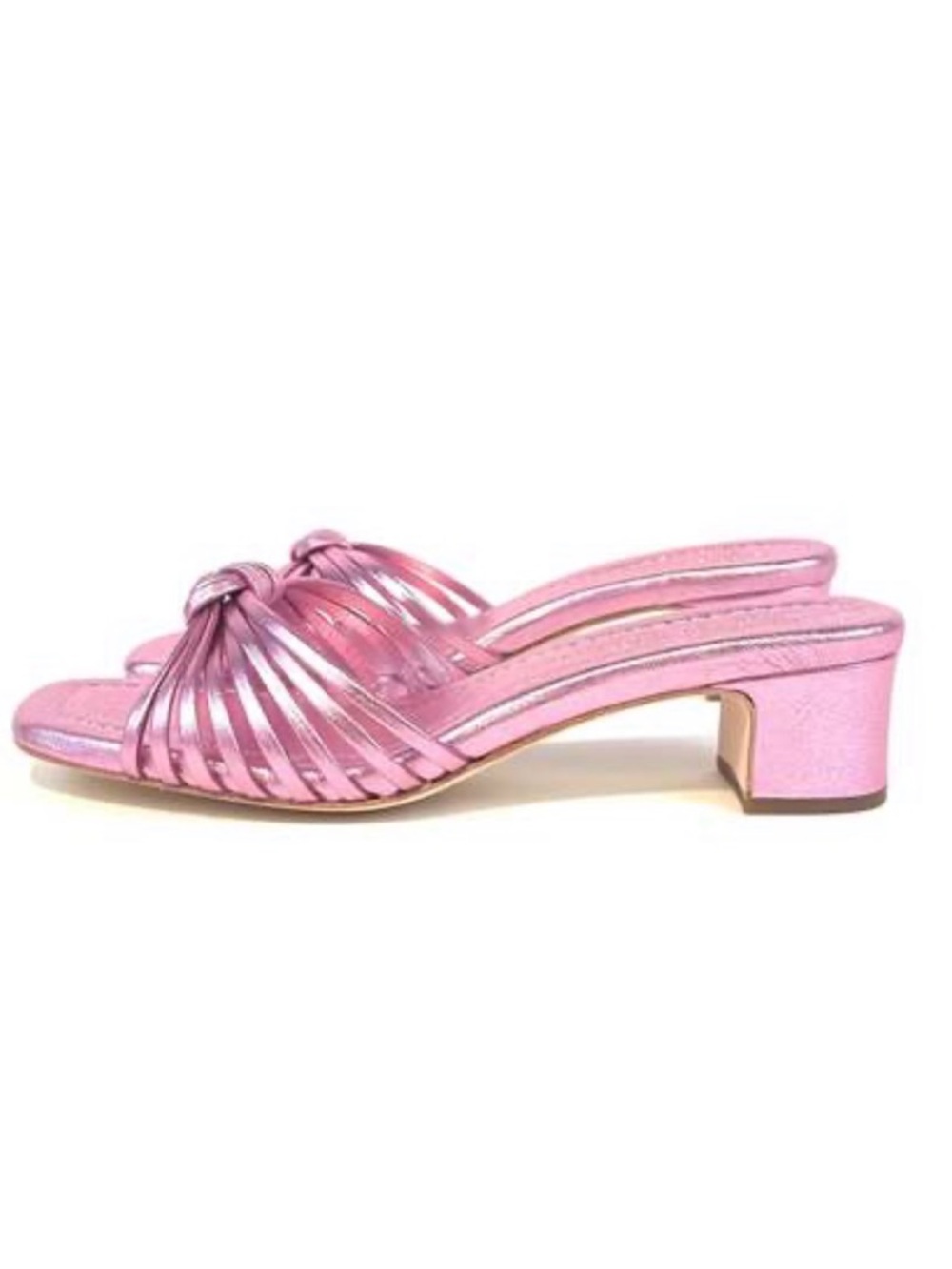 Loeffler Randall Hazel Leather Mule Knot Sandal in Pink - Size 10